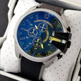 Diesel Mega Chief Chronograph Black Dial Grey Nylon Strap Watch For Men - DZ4523 Authentic Buy Shop Now