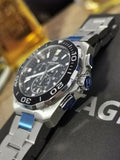 Tag Heuer Aquaracer Quartz Chronograph Black Dial Silver Steel Strap Watch for Men - CAY111A.BA0927 Authentic Buy Shop Now