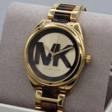 Michael Kors Janelle Three-Hand Gold Dial Two Tone Steel Strap Watch For Women - MK7136 Authentic Buy Shop Now