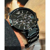 Emporio Armani Classic Chronograph Black Dial Black Stainless Steel Strap Watch For Men - AR2453 Authentic Buy Shop Now