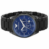 Emporio Armani Sportivo Chronograph Blue Dial Black Strap Watch For Men - AR5921 Authentic Buy Shop Now