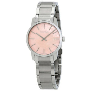 Calvin Klein City Pink Mother of Pearl Dial Stainless Steel Strap Watch For Women - K2G2314E Authentic Buy Shop Now