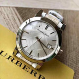Burberry The City Silver Dial Brown Leather Strap Watch for Women - BU9136 Authentic Buy Shop Now