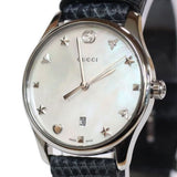 Gucci G-Timeless Signature Mother of Pearl Star Dial Blue Watch For Women - YA126588 Authentic Buy Shop Now