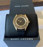Marc Jacobs Tether Black Dial Black Leather Strap Watch for Women - MBM1376 Authentic Buy Shop Now
