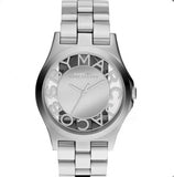 Marc Jacobs Henry Transparent Silver Dial Silver Steel Strap Watch for Women - MBM3205 Authentic Buy Shop Now
