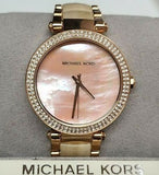 Michael Kors Parker Mother of Pearl Pink Dial Two Tone Steel Strap Watch for Women - MK6492 Authentic Buy Shop Now