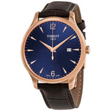 Tissot T Classic Tradition Blue Dial Brown Leather Strap Watch For Men - T063.610.36.047.00 Authentic Buy Shop Now