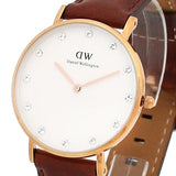 Daniel Wellington Classy St Mawes White Dial Brown Leather Strap Watch For Women - DW00100075 Authentic Buy Shop Now