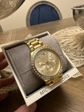 Michael Kors Brinkley Diamonds Gold Dial Gold Steel Strap Watch for Women - MK6187 Authentic Buy Shop Now