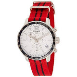 Tissot Quickster Chronograph NBA Chicago Bulls White Dial Red NATO Strap Watch For Men - T095.417.17.037.04 Authentic Buy Shop Now
