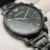 Emporio Armani Luigi Chronograph Black Dial Black Steep Strap Watch For Men - AR11045 Authentic Buy Shop Now