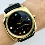 Marc Jacobs Mandy Black Dial Black Leather Strap Watch for Women - MJ1597 Authentic Buy Shop Now