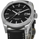Tissot Gentleman Powermatic 80 Silicium Black Dial Black Leather Strap Watch For Men - T127.407.16.051.00 Authentic Buy Shop Now