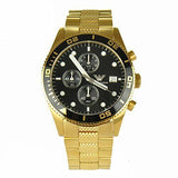 Emporio Armani Chronograph Black Dial Gold Steel Strap Watch For Men - AR5857 Authentic Buy Shop Now