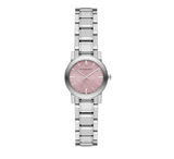 Burberry The City Diamonds Pink Dial Silver Steel Strap Watch for Women - BU9231 Authentic Buy Shop Now