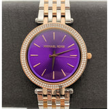 Michael Kors Darci Purple Dial Two Tone Steel Strap Watch for Women - MK3353 Authentic Buy Shop Now