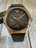 Emporio Armani Meccanico Black Dial Black Leather Watch For Men - AR60004 Authentic Buy Shop Now