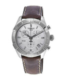 Tissot PR 100 Sport Quartz Chronograph Silver Dial Brown Leather Strap Watch For Men - T101.617.16.031.00 Authentic Buy Shop Now