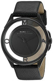 Marc Jacobs Tether Transparent Black Dial Black Leather Strap Watch for Women - MBM1379 Authentic Buy Shop Now