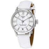 Tissot Chemin Des Tourelles Powermatic 80 Lady White Dial White Leather Strap Watch For Women - T099.207.16.116.00 Authentic Buy Shop Now