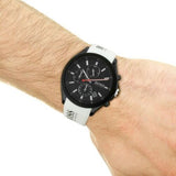 Hugo Boss Velocity Black Dial White Rubber Strap Watch for Men - 1513718 Authentic Buy Shop Now