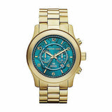 Michael Kors Runway Stop Hunger Blue Dial Gold Steel Strap Watch for Men - MK8315 Authentic Buy Shop Now