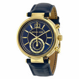 Michael Kors Sawyer Blue Dial Blue Leather Strap Watch for Women - MK2425 Authentic Buy Shop Now