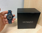 Movado Series 800 Black Dial Blue Ion Plated Steel Strap Watch for Men - 2600139 Authentic Buy Shop Now