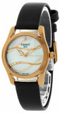 Tissot T Wave Diamond Mother of Pearl Dial Black Leather Strap Watch For Women - T112.210.36.111.00 Authentic Buy Shop Now
