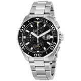 Tag Heuer Aquaracer Calibre 16 Day-Date Black Dial Silver Steel Strap Watch for Men - CAY211A.BA0927 Authentic Buy Shop Now