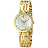 Movado Esperanza 28mm Mother of Pearl Dial Gold Steel Strap Watch For Women - 0607054 Authentic Buy Shop Now