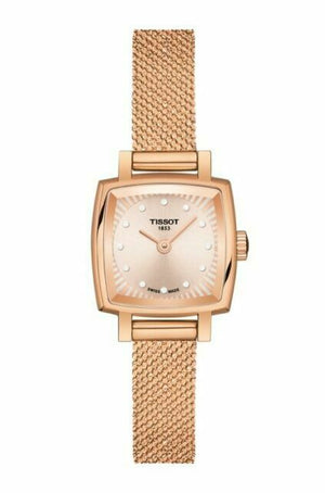 Tissot Lovely Square Lady Quartz Rose Gold Dial Rose Gold Mesh Bracelet Watch For Women - T058.109.33.456.00 Authentic Buy Shop Now
