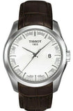 Tissot T Classic Couturier Chronograph White Dial Brown Leather Strap Watch For Men - T035.410.16.031.00 Authentic Buy Shop Now
