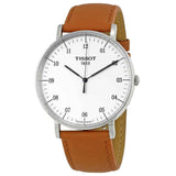 Tissot T Classic Everytime Large White Dial Brown Leather Strap Watch For Men - T109.610.16.037.00 Authentic Buy Shop Now