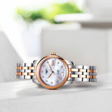 Tissot Le Locle Automatic Diamonds Mother of Pearl White Dial Two Tone Steel Strap Watch For Women - T006.207.22.116.00 Authentic Buy Shop Now