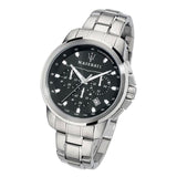 Maserati Successo Chronograph Black Dial Silver Steel Strap Watch For Men - R8873621001 Authentic Buy Shop Now