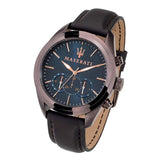 Maserati Traguardo Chronograph Blue Dial Brown Leather Strap Watch For Men - R8871612008 Authentic Buy Shop Now