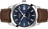 Tissot Gentleman Powermatic 80 Silicium Blue Dial Brown Leather Strap Watch For Men - T127.407.16.041.00 Authentic Buy Shop Now