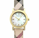 Burberry The City Diamonds Mother of Pearl Dial Brown Leather Strap Watch for Women - BU9226 Authentic Buy Shop Now