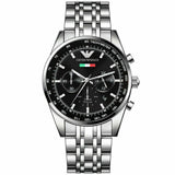 Emporio Armani Sportivo Chronograph Black Dial Silver Steel Strap Watch For Men - AR5984 Authentic Buy Shop Now