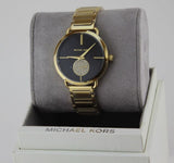 Michael Kors Portia Black Dial Gold Steel Strap Watch for Women - MK3788 Authentic Buy Shop Now