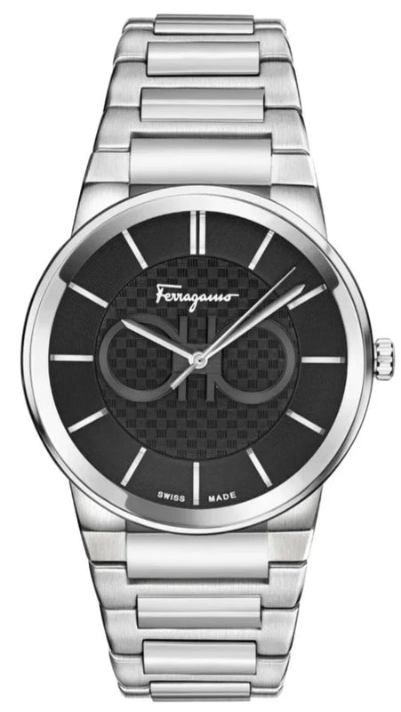 Salvatore Ferragamo Sapphire Bracelet Black Dial Silver Steel Strap Watch For Men - SFHP01124 Authentic Buy Shop Now
