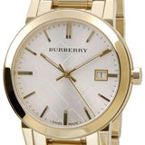 Burberry The City Silver Dial Gold Steel Strap Unisex Watch - BU9003 Authentic Buy Shop Now