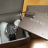 Gucci G Chrono Black Dial Black Leather Strap Watch For Men - YA101205 Authentic Buy Shop Now