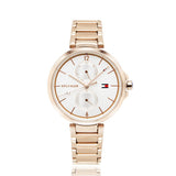 Tommy Hilfiger Angela Quartz White Dial Rose Gold Steel Strap Watch for Women - 1782124 Authentic Buy Shop Now