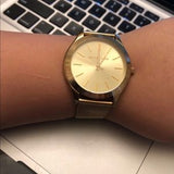 Michael Kors Slim Runway Champagne Dial Gold Mesh Bracelet Watch for Women - MK3282 Authentic Buy Shop Now