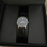 Movado Museum Black Dial Black Leather Strap Watch For Women - 2100004 Authentic Buy Shop Now