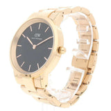 Daniel Wellington Iconic Link Black Dial Rose Gold Steel Strap Watch For Men - DW00100344 Authentic Buy Shop Now