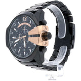 Diesel Mega Chief Chronograph Black Dial Black Steel Strap Watch For Men - DZ4309 Authentic Buy Shop Now